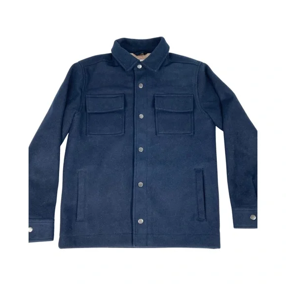 Old Navy Boys Winterized Shacket In Navy Size XL 14-16 Sherpa Lined Snap Front